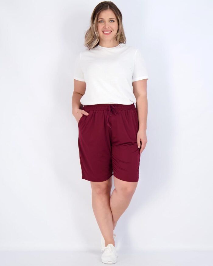 Real Essentials 4 Pack: Women's Dry-Fit Athletic 7" Bermuda Long High Waisted Running Shorts (Available in Plus Size) - Image 4
