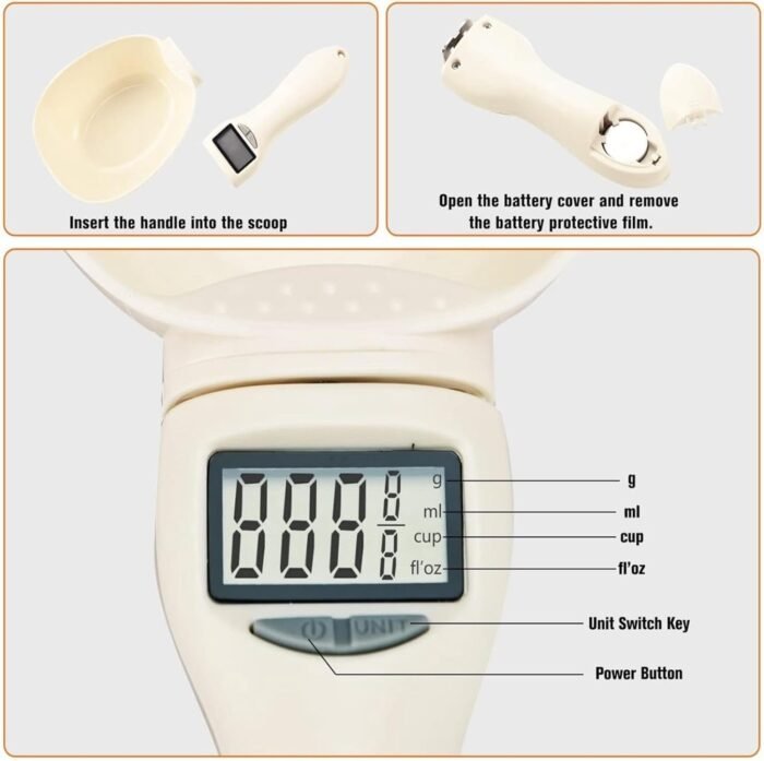 Digital Measuring Spoon Adjustable Electronic Measuring Spoon Gram Measuring Spoons Electronic Scale with Measuring Spoons for Food, Coffee, Portioning Milk, Tea, Flour, Spices Kitchen Gadgets (1PC) - Image 4