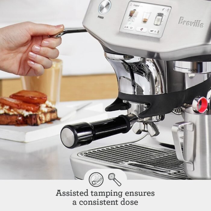 Breville the Barista Touch Impress Espresso Machine with Grinder & Milk Frother, Espresso Maker with Assisted Tamping, Cappuccino & Latte Machine for Home, BES881BSS, Brushed Stainless Steel - Image 3