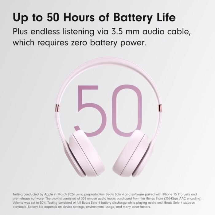 Beats Solo 4 - Wireless Bluetooth On-Ear Headphones, Apple & Android Compatible, Up to 50 Hours of Battery Life - Cloud Pink - Image 3