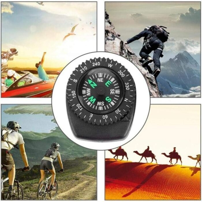 Black Button Compass Mini Survival Compass Compass for Hiking Oil Filled Compass Mini Pocket Compass for Camping, Hiking, Boating Electronics and Gadgets - Image 2