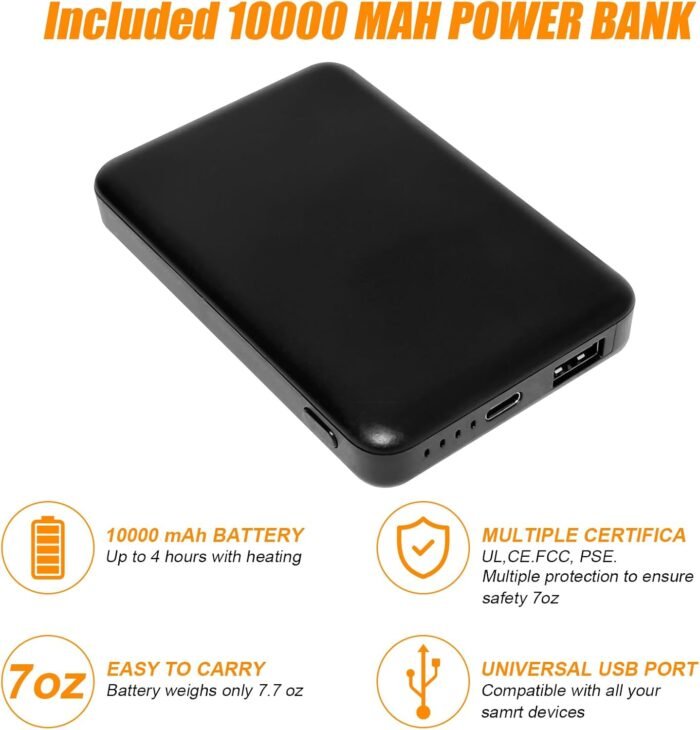 Extra Wide Heated Stadium Seats for Bleachers with 10000mAh Battery Pack, Portable Heated seat Cushion with 3 Level Heat Setting, Foldable Heated Seat Warmer Pad for Outdoor Sports Games - Image 3