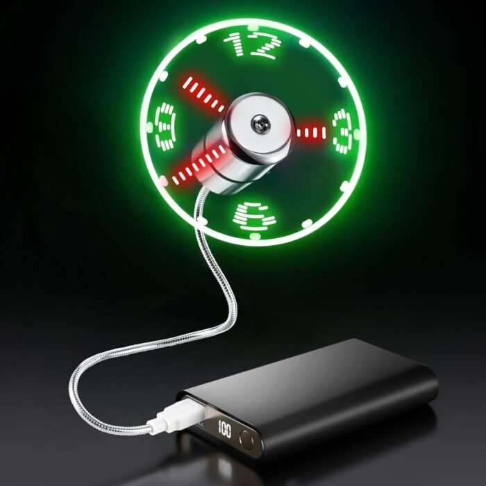 ONXE LED USB Clock Fan with Real Time Display Function,Stocking Stuffers for Men Christmas Gadgets,1 Year Warranty - Image 6