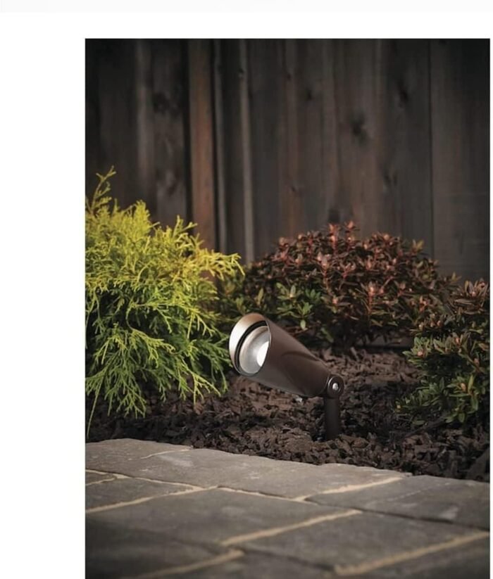 Kichler Showscape Collection #28313; Low Voltage (12 Volts); LED Flood Light Landscape Fixture with MR 11 Reflector Bulb; 3 Watt (25 W Equivalent) 60 Degree Spread; Olde Bronze (4 Pack) - Image 4