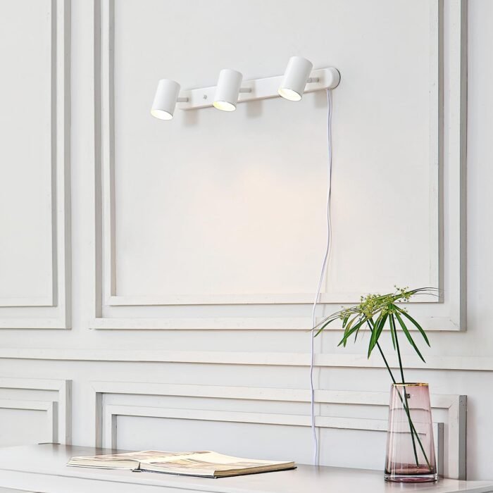 Globe Electric 60024 22" 3-Light Plug-in Track Lighting, Matte White, 15 Foot Cord, in-Line On/Off Rocker Switch, Kitchen, Bathroom, Home Essentials, Ceiling Light, Dorm, Dining Room, Hallway - Image 4