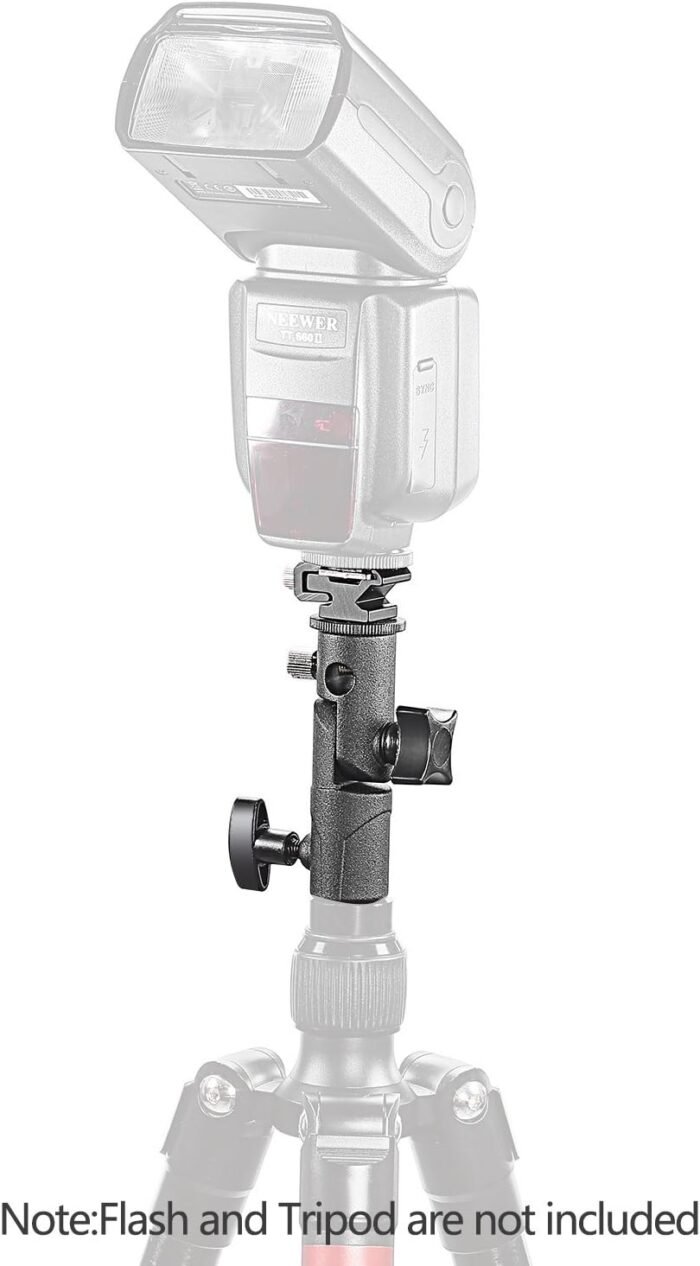Neewer Universal E-Type Camera Flash Speedlite Mount Light Stand Bracket Umbrella Shoe Holder Compatible with Nikon Pentax Olympus and other Flashes with Standard Shoe Mount - Image 4