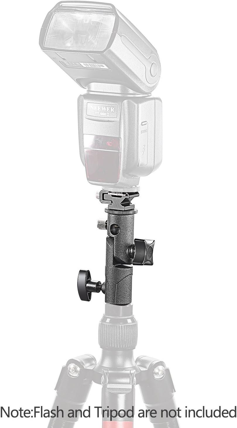 Neewer Universal E-Type Camera Flash Speedlite Mount Light Stand Bracket Umbrella Shoe Holder Compatible with Nikon Pentax Olympus and other Flashes with Standard Shoe Mount - Image 4