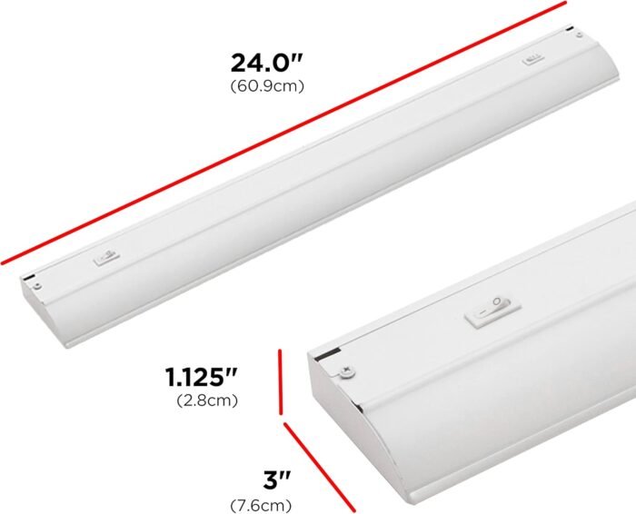 UltraPro 24 inch Hardwired Under Cabinet Lights, 3 Color Settings - 2700K/4000K/5000K - Warm White, Cool White, and Daylight, Under Cabinet Lighting, Dimmable Under Counter Lights for Kitchen, 45368 - Image 4