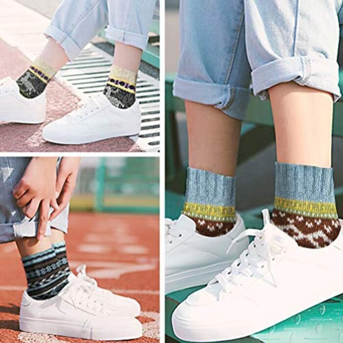 MORECOO Womens Socks Winter - Christmas Gifts for Women - Thick Wool Soft Warm Fuzzy Cozy Crew Socks for Women - Image 6