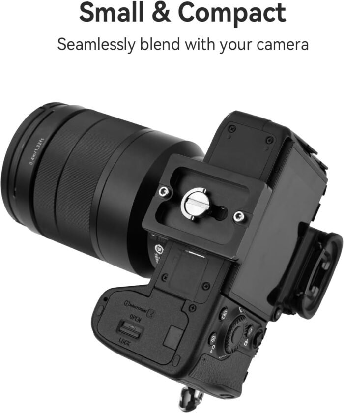 UTEBIT 50mm Arca Swiss Quick Release Plate, Aluminum QR Clamp Adapter Set with 3/8"&1/4" Screw Hole, Built-in Bubble Level Compatible with Manfrotto DSLR Camera Tripod Ball Head Monopod - Image 4