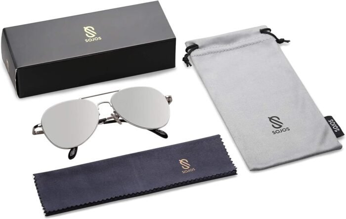 SOJOS Classic Aviator Sunglasses for Women Men Metal Spring Hinges SJ1030 - Image 7