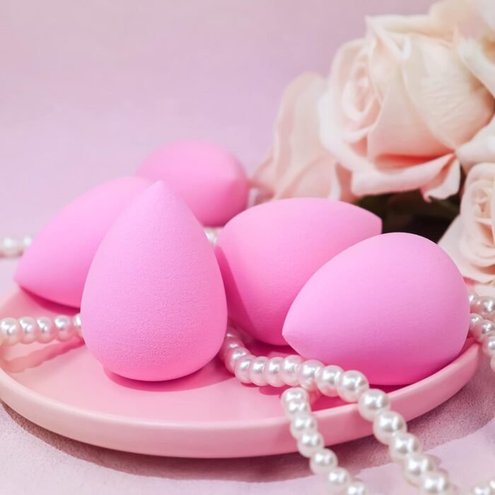 BEAKEY Super Soft Makeup Sponge Set of 6, Makeup Sponges for Foundation, Liquid, Cream and Powder, Pink Beauty Sponge for Blending, 0 Latex Blender, Christmas Stocking Stuffers for Adults - Image 9