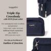Baggallini Triple Zip with RFID Front Wallet - 8'x6' Crossbody Bag for Women Convertible Fanny Pack Belt Bag Water-Resistant - Image 2