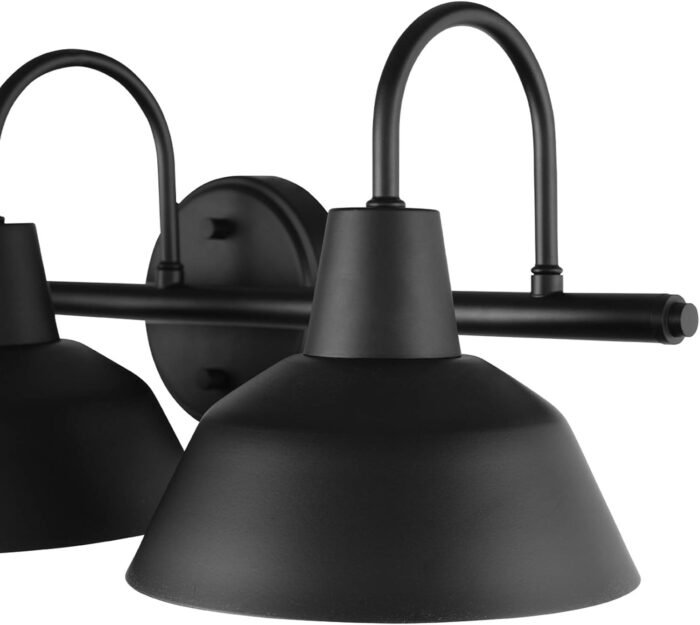 Globe Electric 51710 Bathroom Accessory Set, Matte Black, 3-Light Vanity Light, Towel Bar, Towel Ring, Robe Hook, Toilet Paper Holder, Bathroom Lights Over Mirror, Home Décor, Brooklyn, 5-Piece - Image 7