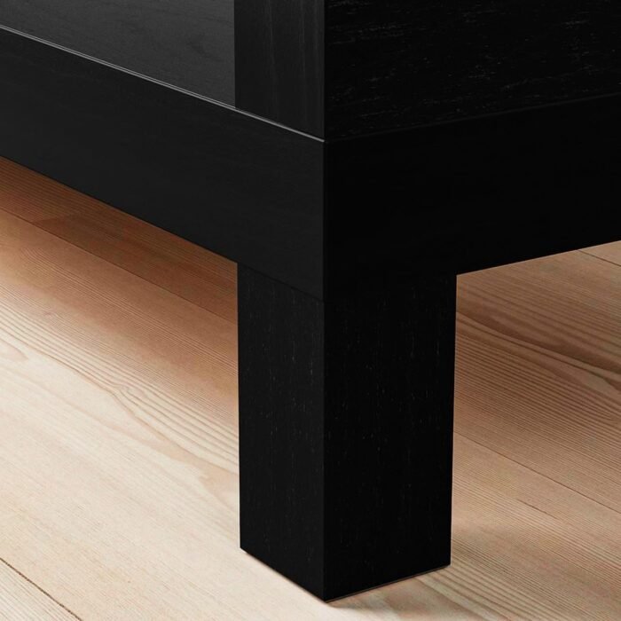 TV Stand, Entertainment Center Media Stand with Shelf TV Table Stand, Modern Stylish Table, TV Bench, for Living Room Bedroom, Easy to Assemble, TV up to 45 inches (Black) - Image 4