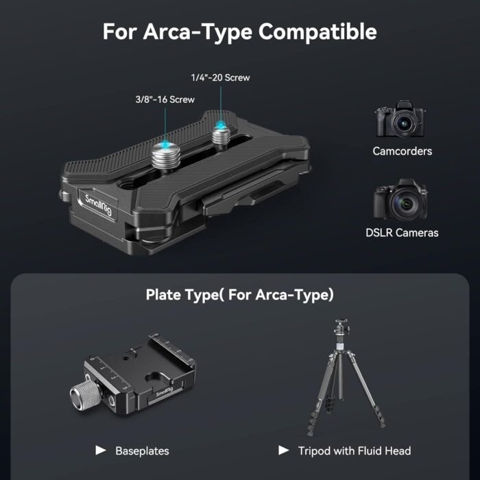 SMALLRIG Quick Release Plate for Arca-Type, Max. Load 44.1lb (20kg), Foldable Quadruped Support for Camera Lenses Within 5.9inch (15cm), Anti-Twist and Non-Slip Design - 3913 - Image 2