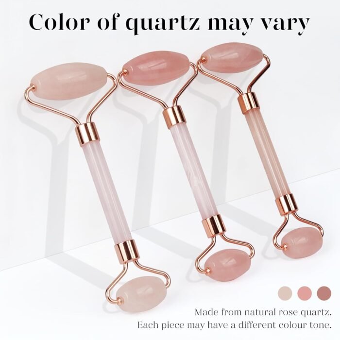 BAIMEI IcyMe Jade Roller & Gua Sha, Face Roller Redness Reducing Skin Care Tools, Self Care Pink Gift for Men Women, Massager for Face, Eyes, Neck, Relieve Fine Lines and Wrinkles - Rose Quartz - Image 3