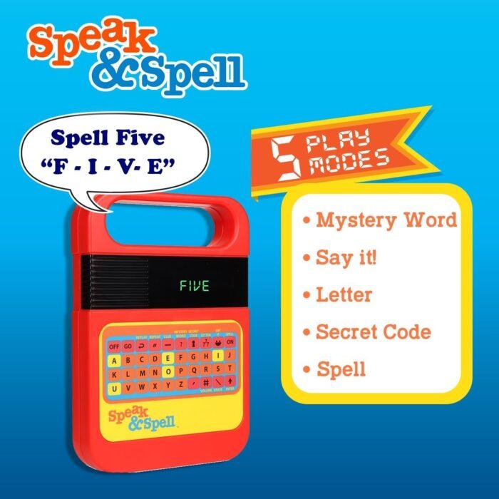 Speak & Spell Electronic Game - Educational Learning Toy, Spelling Games, 80s Retro Handheld Arcade, Autism Toys, Activity for Boys, Girls, Toddler, Ages 7+ - Image 2