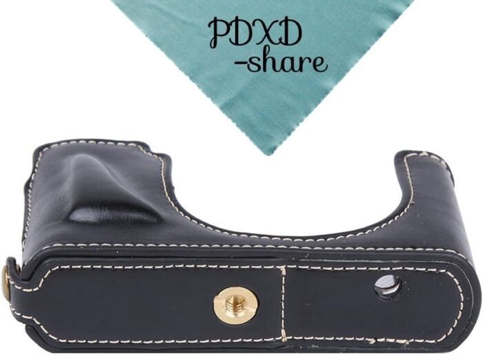 PU Leather Camera Half Case Bottom Opening Case for Leica D-LUX Type 109 Camera (Black)