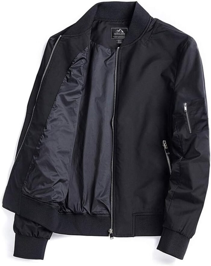TACVASEN Men's Bomber Jacket Lightweight Casual Spring Fall Windbreaker Zip Up Coat with Pocket - Image 7