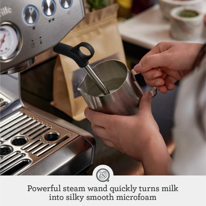 Breville the Barista Express Impress Espresso Machine with Grinder & Milk Frother, Espresso Maker with Assisted Tamping, Cappuccino & Latte Machine for Home, BES876BSS, Brushed Stainless Steel - Image 6
