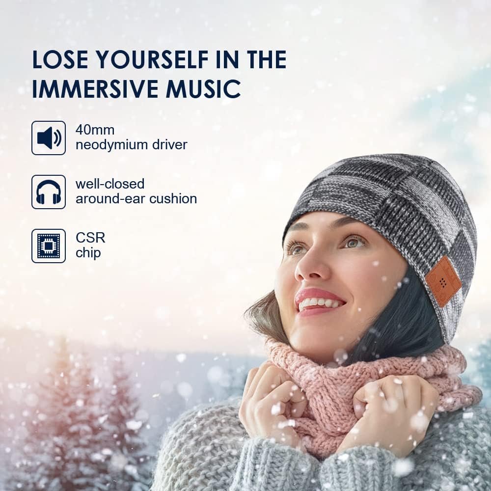 HANPURE Gifts for Men Bluetooth Beanie Hat - Christmas Stocking Stuffers for Men Birthday Gift for Dad Husband Gadgets Cap - Image 5