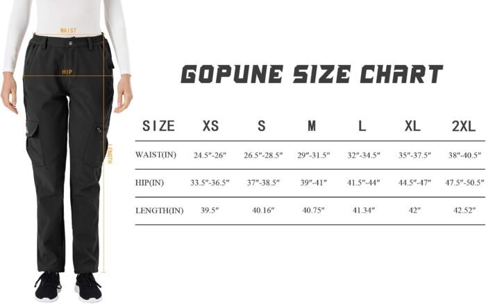 Gopune Women's Waterproof Windproof Outdoor Hiking Snow Ski Insulated Pants - Image 7