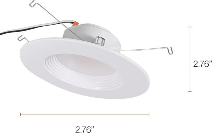 SYLVANIA 5”/6” LED Recessed Lighting Downlight with Trim, 8.5W=65W, Dimmable, 675 Lumens, White 3000K, Wet Rated / UL / Energy Star – 12 Pack (62236) - Image 7