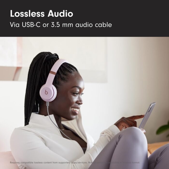 Beats Solo 4 - Wireless Bluetooth On-Ear Headphones, Apple & Android Compatible, Up to 50 Hours of Battery Life - Cloud Pink - Image 5
