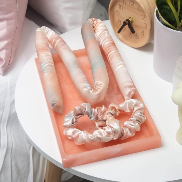 Kitsch Satin Heatless Curling Set - Heatless Hair Curlers to Sleep in - Heatless Curls Overnight - Heatless Curling Rod - No Heat Curls Overnight - Overnight Blowout Rods - Soft Hair Rollers - Sunset - Image 8