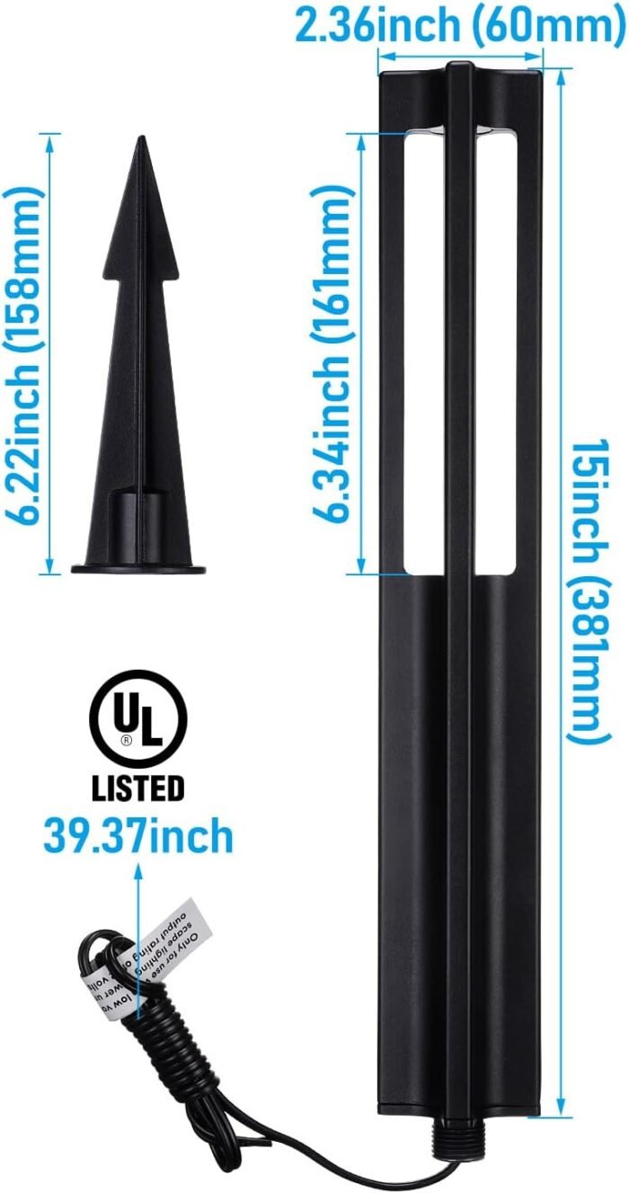 LEONLITE 12-Pack Low Voltage Landscape Lights, Unique Lighting Effects LED 172LM 3W 12-15V AC/DC, IP65, Aluminum Outdoor Driveway/Pathway Light, 3000K Warm White, Black Finish - Image 7
