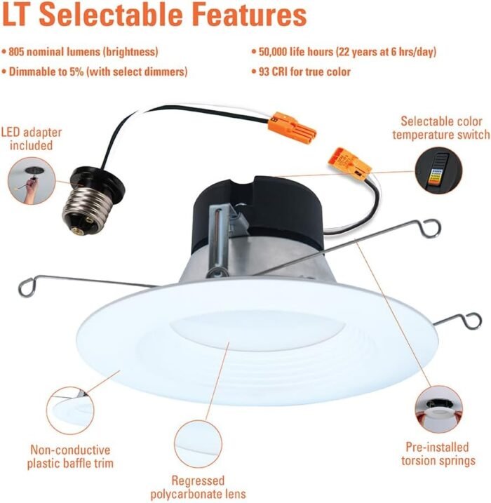 HALO LT 5/6-Inch Recessed LED Retrofit Trim - Image 5
