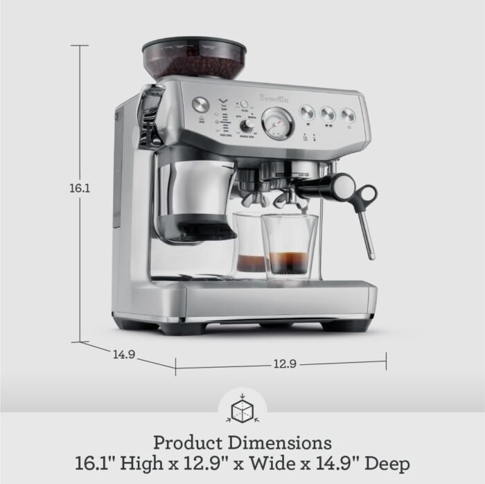 Breville the Barista Express Impress Espresso Machine with Grinder & Milk Frother, Espresso Maker with Assisted Tamping, Cappuccino & Latte Machine for Home, BES876BSS, Brushed Stainless Steel - Image 7