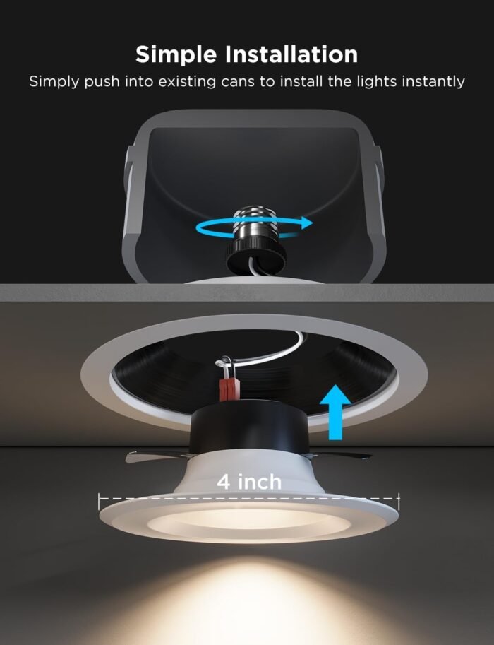 Govee Smart Retrofit Recessed Lighting 4 Inches 6 Pack - Image 5
