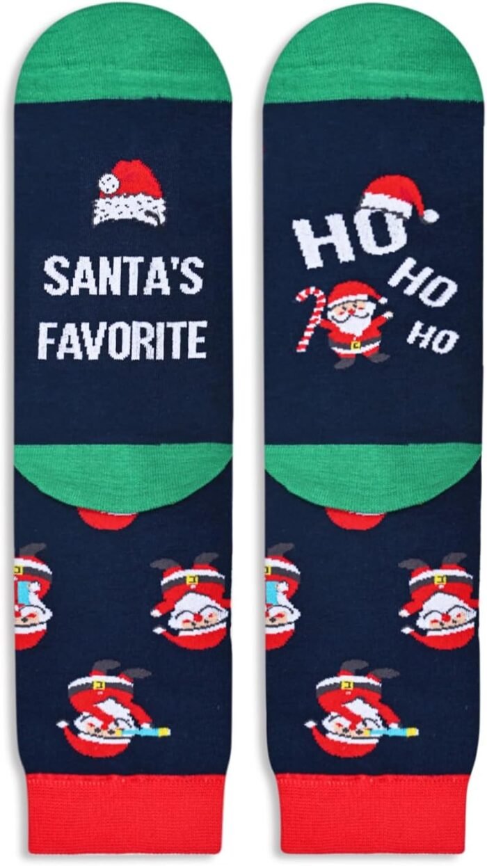 HAPPYPOP Christmas Gifts Stocking Socks For Women Men - Secret Santa Socks Xmas Stocking Stuffers For Mom Dad, Santa Socks For Christmas - Image 3