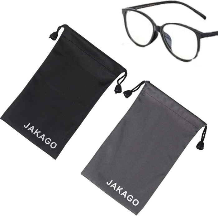 JAKAGO 2 Pack Cell Phone Storage Bag Soft Microfiber Glasses Sleeve Pouch Waterproof Sunglasses Bag Electronic Gadgets Case Cover With Drawstring Closure - Image 7