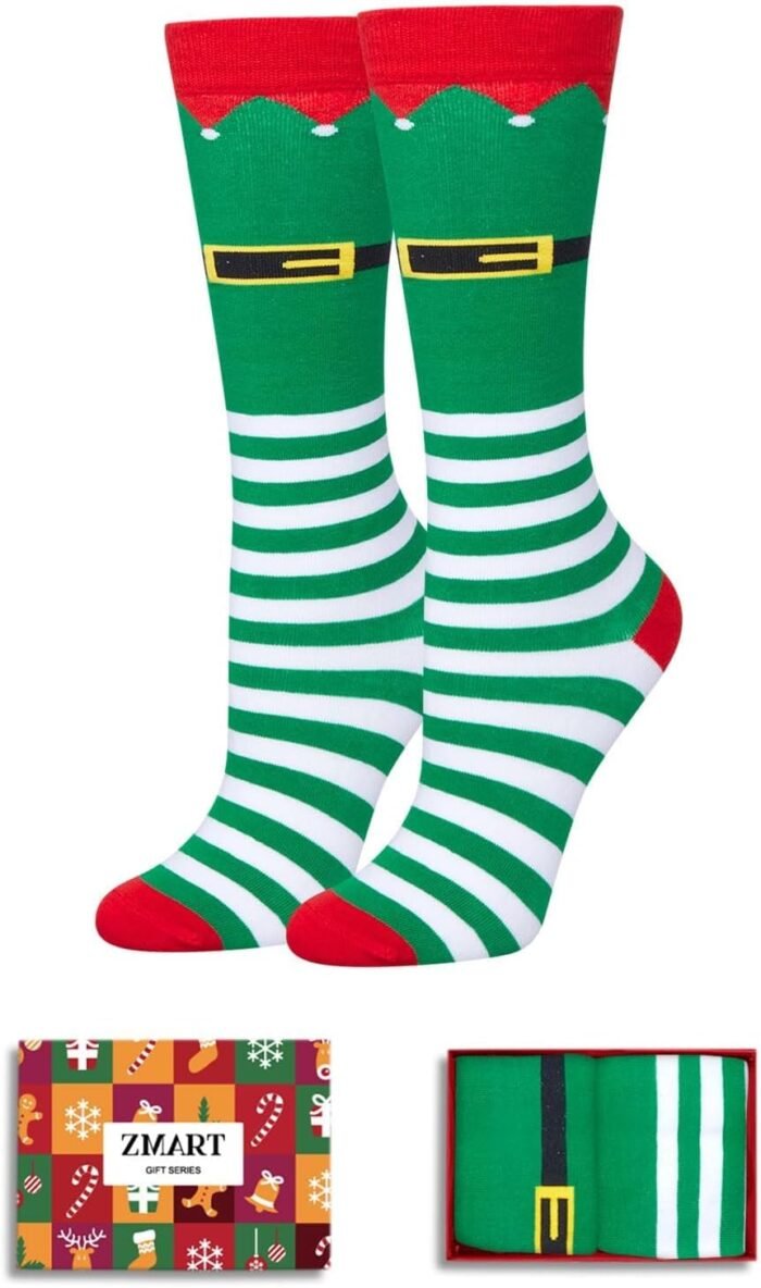 Christmas Gifts Stocking Socks For Girl Boy- Little Elf Socks Xmas Stocking Stuffers 2-12 Years