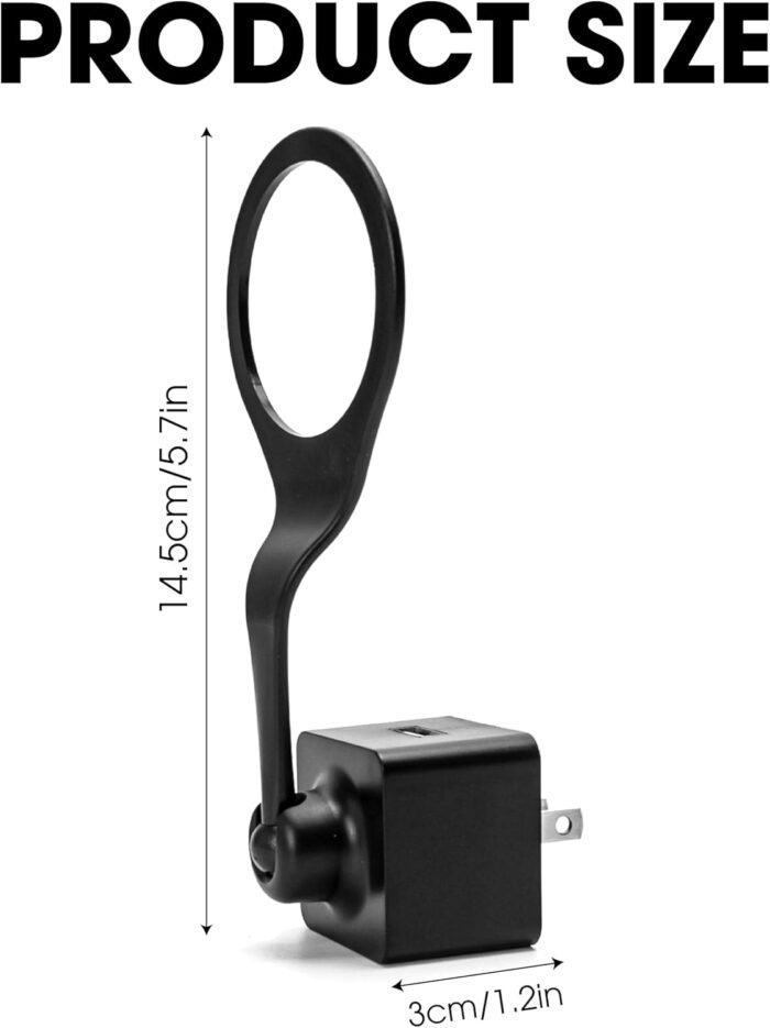 USB Charger Nest Camera Plug Mount: 360 Adjustable Ball Joint Wall AC Outlet Mount Holder for Indoor Cam, No Messy Wires or Screws, 1PCS Dropcam Stand, Portable, Type: Black - Image 2