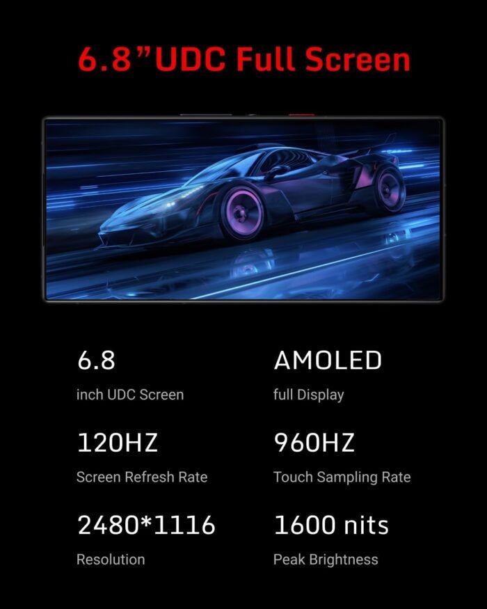 REDMAGIC 9S Pro Smartphone 5G, 120Hz Gaming Phone, 6.8" Full Screen, Under Display Camera, 6500mAh Android Phone, Snapdragon 8 Gen 3, 12+256GB, 80W Charger, Dual-Sim, US Unlocked Cell Phone Black - Image 3