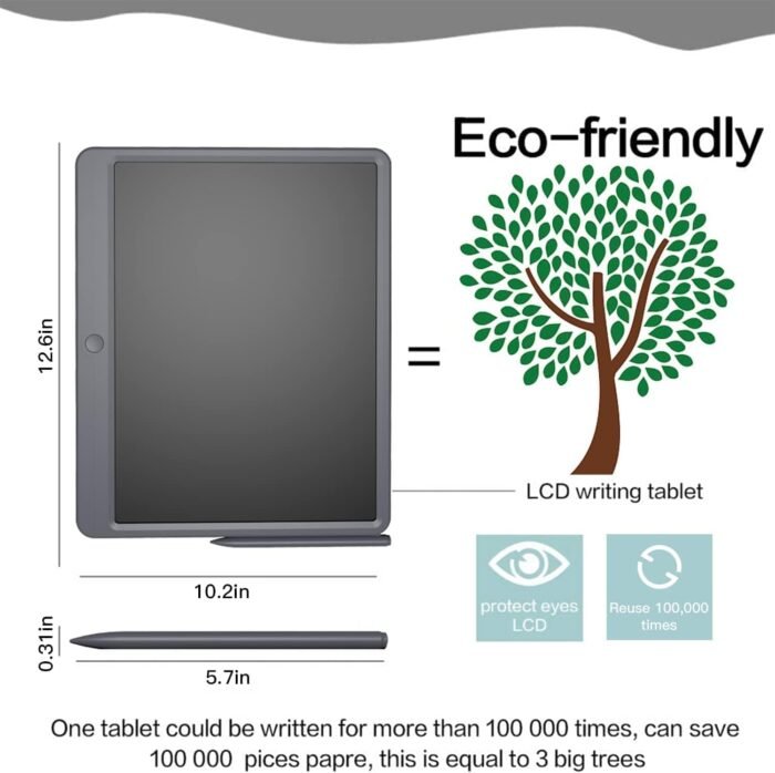 TUGAU LCD Writing Tablet 15 Inch, Erasable Electronic Writing Pad, Large Doodle Board, Portable Drawing Tablet Gift for Kids & Adults, Digital Paper Handwriting Pad for Business Office Homeschool - Image 3