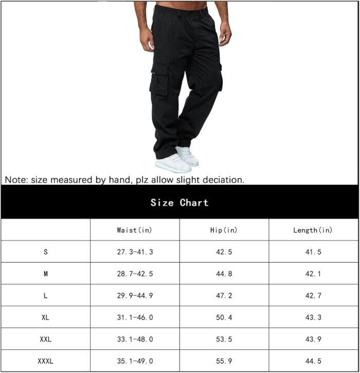 AIFARLD Men's Cargo Pants with Pockets Cotton Hiking Sweatpants Casual Athletic Jogger Sports Outdoor Trousers Relaxed Fit - Image 4