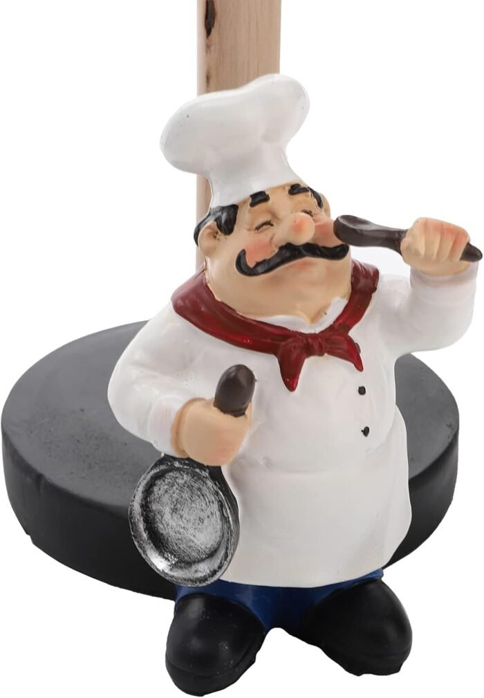 Suwimut Chef Style Paper Towel Holder, Resin Crafts Display Chef Figurines Creative Roll Paper Stand for Countertop Kitchen Cafe Restaurant Dessert Shop Cake Shop Decoration - Image 2