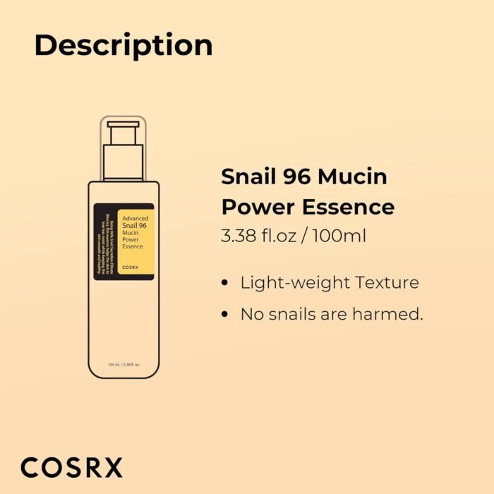 COSRX Snail Mucin 96% Power Face Serum 3.38 fl oz 100ml, Hydrating Serum for Face, Self Care, Glow Skin under Makeup, Korean Skin Care, Korean Beauty - Image 8
