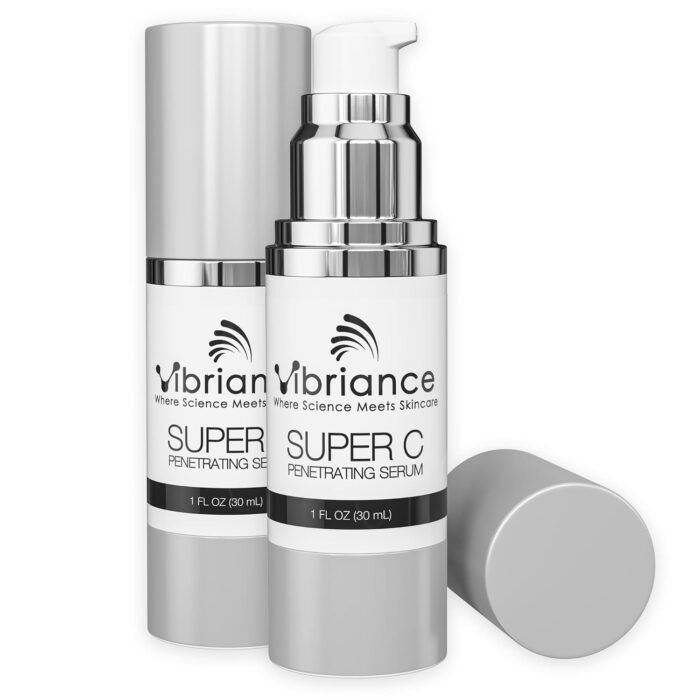 Vibriance Super C Serum for Mature Skin, Made in USA, All-In-One Formula Hydrates, Firms, Lifts, Smooths, Targets Age Spots, Wrinkles, Vitamin C Serum; 1 fl oz - Pack of 2