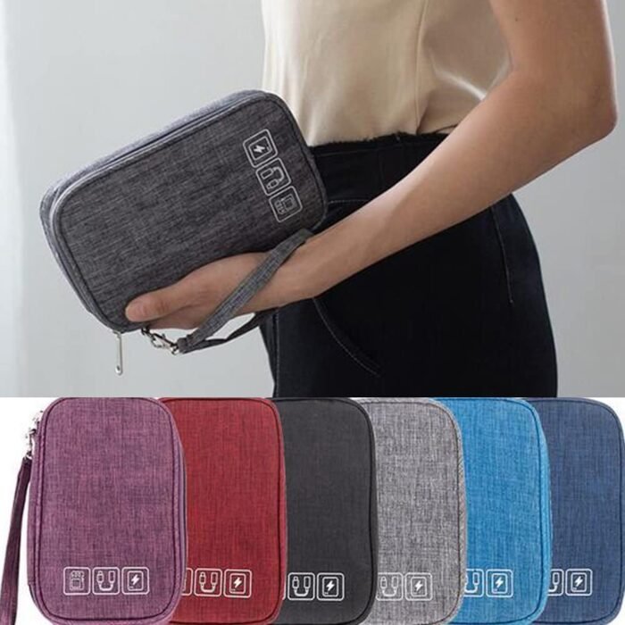 Electronic Organizer, Compact Cable Organizer, Portable Cord Organizer, Travel Organizer Bag for Cable, Charger, Phone, USB, SD Card, Earphones More Out-Going, Business Travel Gadget Bag, Black - Image 7