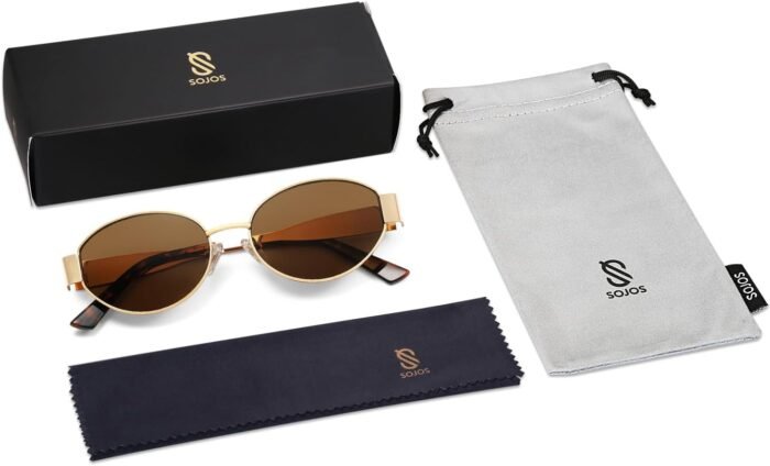 SOJOS Retro Oval Sunglasses for Women Trendy Sun Glasses Classic Shades UV400 Protection SJ1217 - Image 6