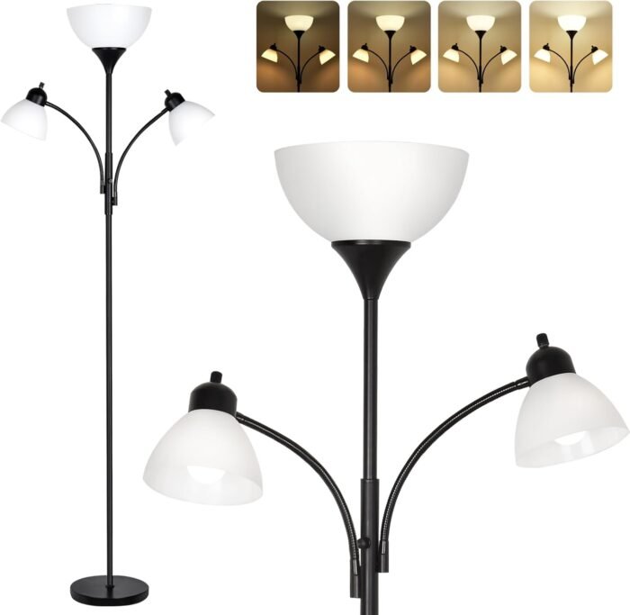 RIGLG Floor Lamps for Living Room,Standing Lamp with Stepless Dimming, 3 Lights Adjustable Reading Lights, Morden Tall Lamps for Living Room, Bedroom, Office - Image 7