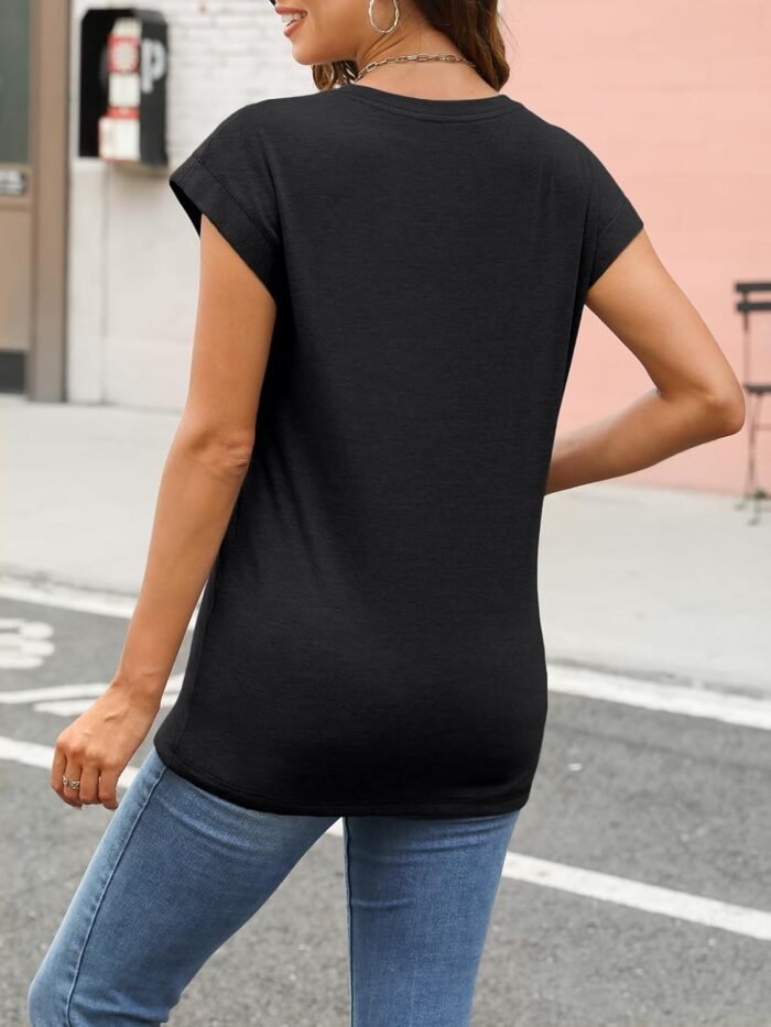 AUTOMET Womens Tops Summer Basic T Shirts Business Casual Loose Fit Cap Sleeve Tee Cute Clothes Trendy Fashion Outfits - Image 5