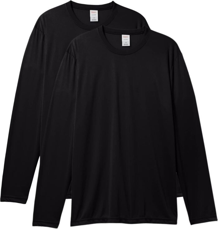 Hanes Sport Performance Long Sleeve T-Shirt, Performance Athletic Shirt, 2-Pack