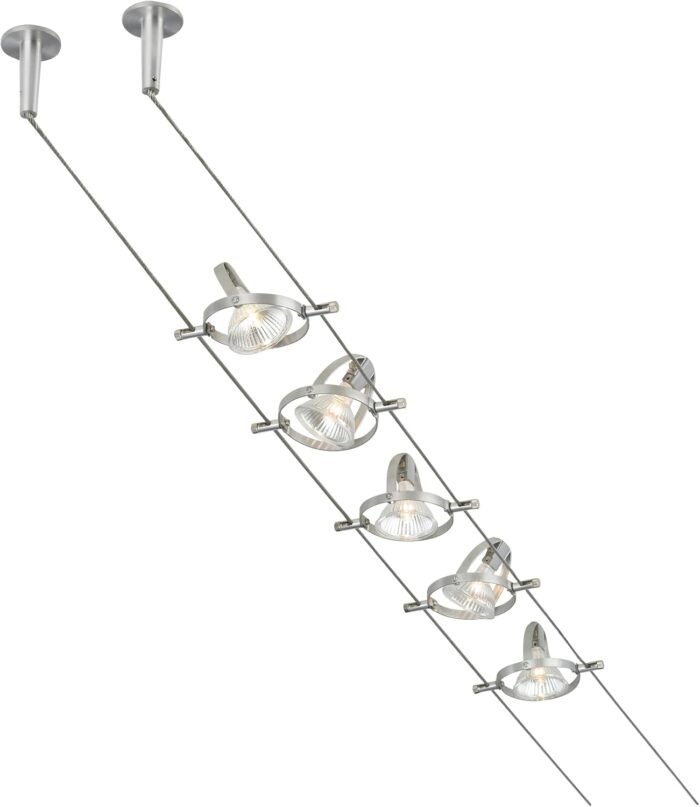 Tiella 800CBL5PN-LED, Accent Electronic Low Volt Surface Track Lighting Kits, LED Compatible, Nickel